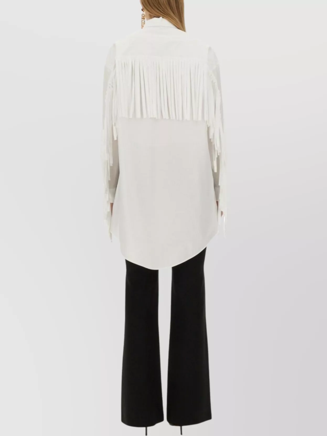 Moschino Cotton Shirt With Pocket And Fringe Detailing