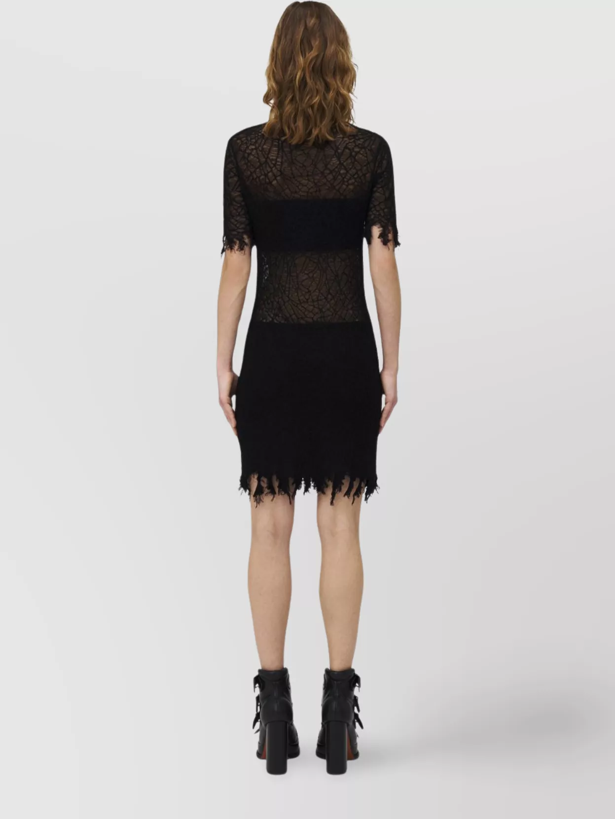 Alexander Mcqueen Lace High Neck Mini Dress