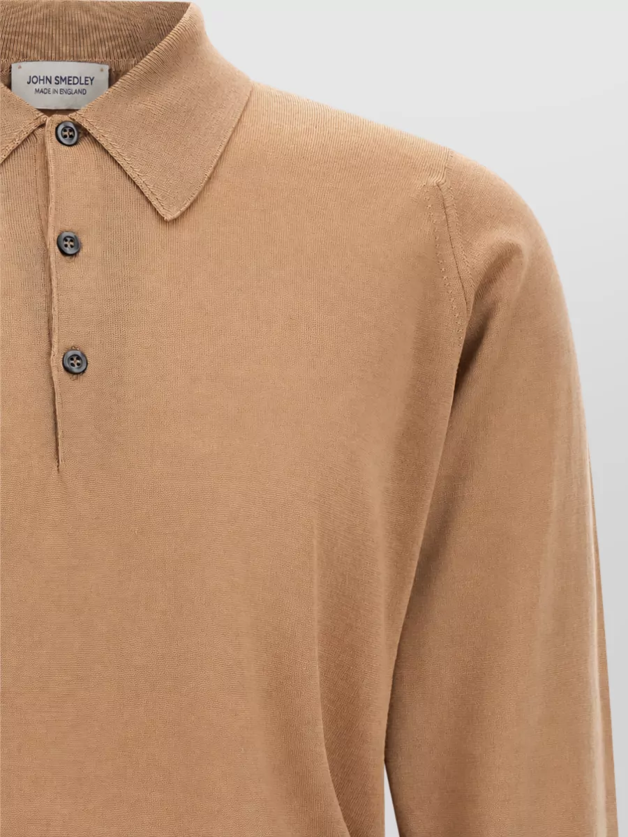 John Smedley Merino Wool Long-Sleeve Polo Shirt