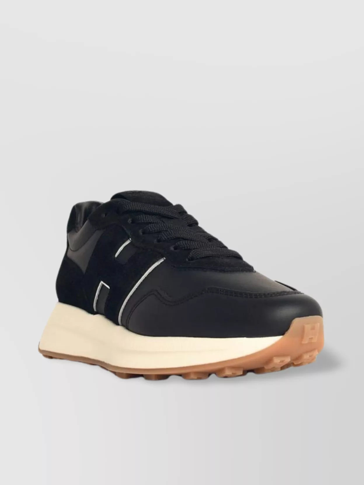 Hogan 'H641' Leather Sneakers With Contrast Rubber Sole