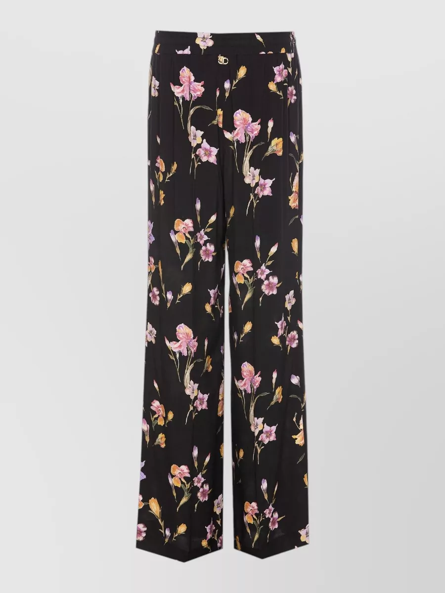 Twin-Set floral print wide-leg trousers