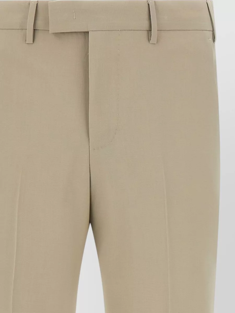 Pt Torino Virgin Wool Mid-Rise Straight-Leg Tailored Trousers