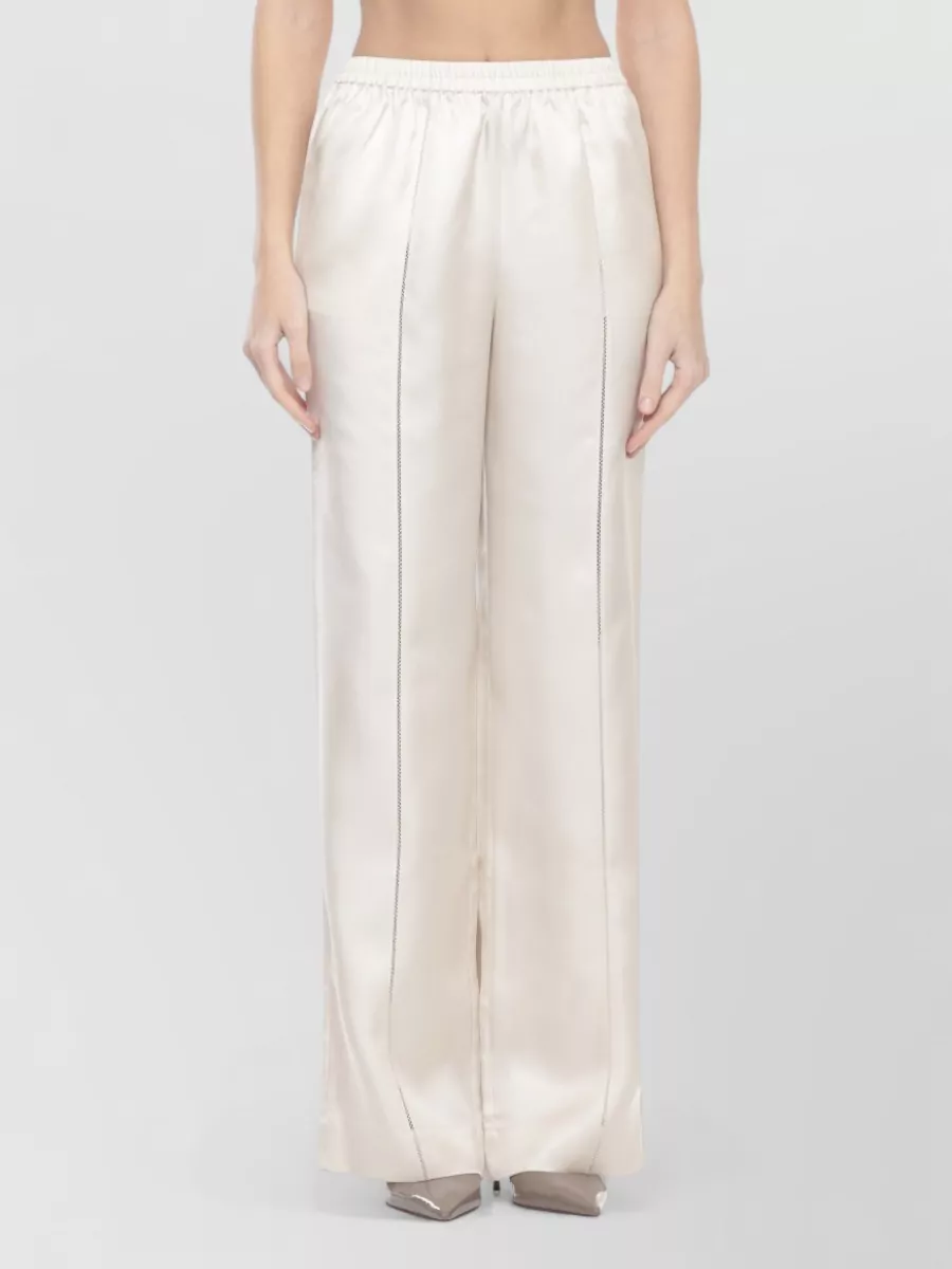 Loulou Studio Silk Wide-Leg Mid-Rise Pants