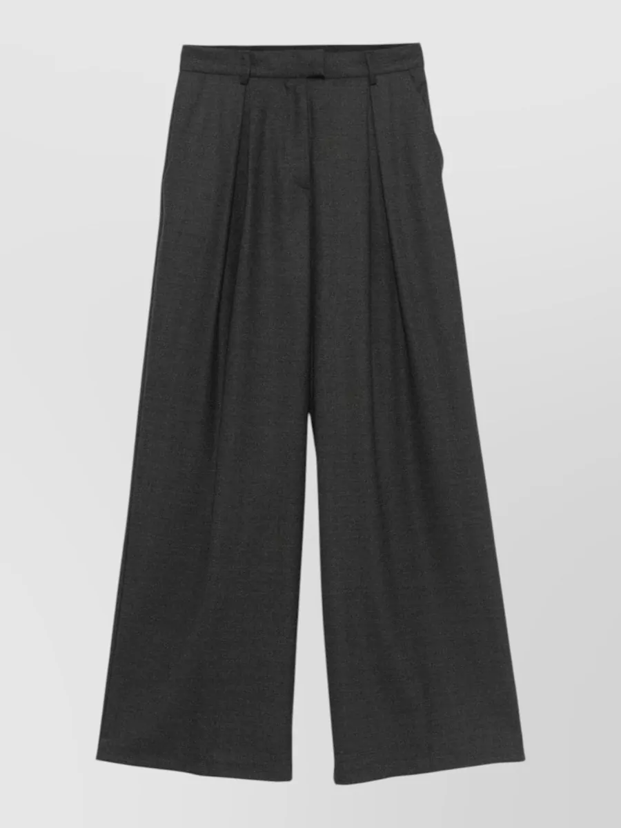 Semicouture Virgin Wool Wide-Leg Trousers