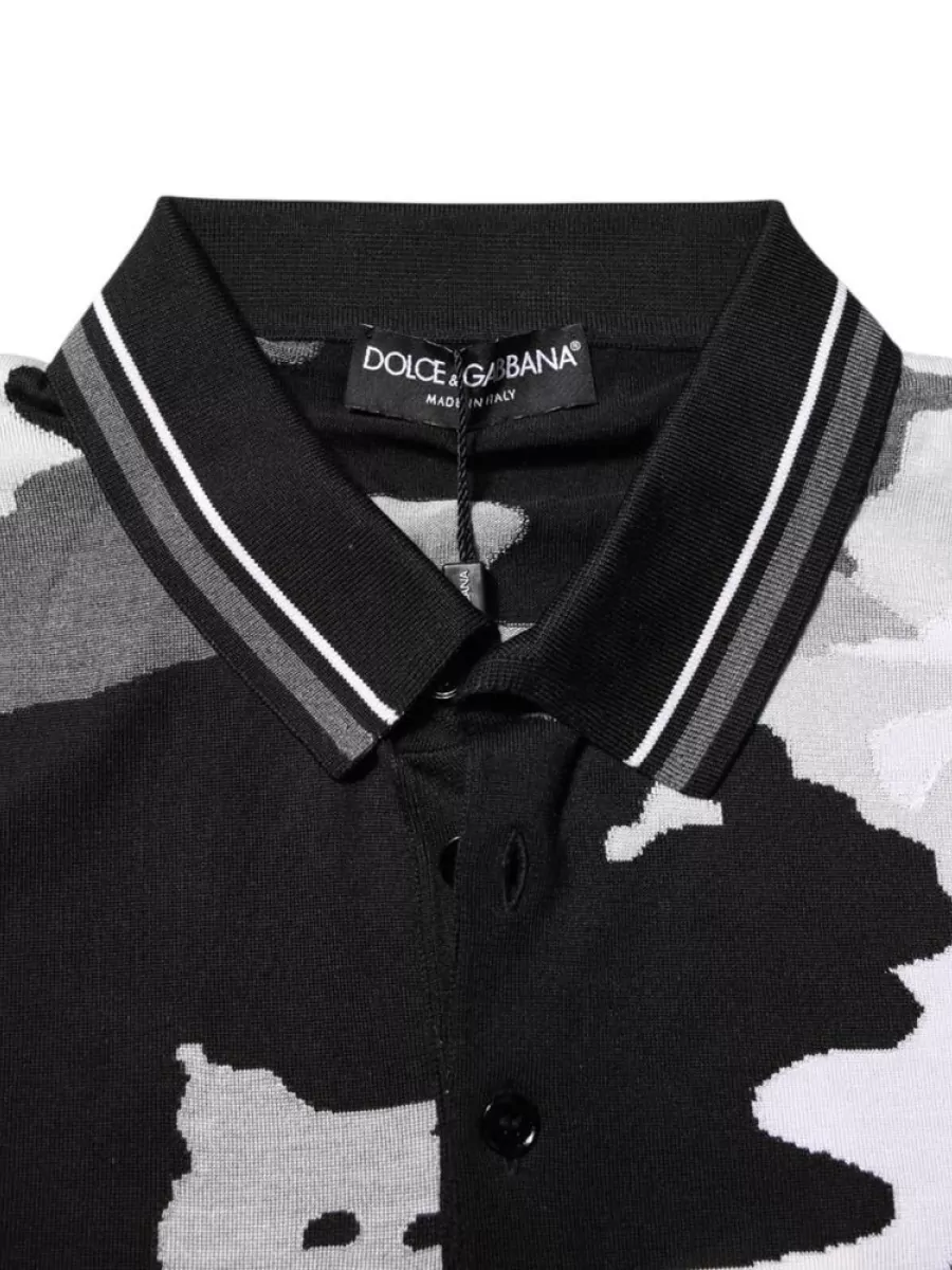 Dolce&Gabbana Silk Camouflage Polo Shirt