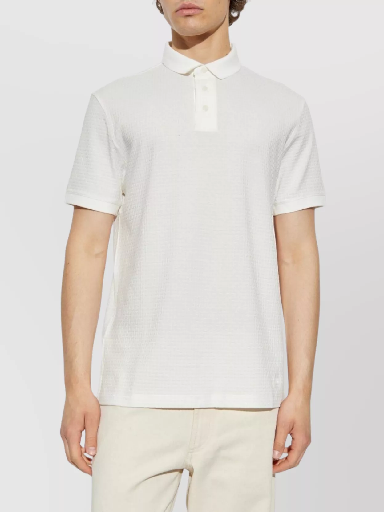 Emporio Armani Printed Design Cotton Polo Shirt