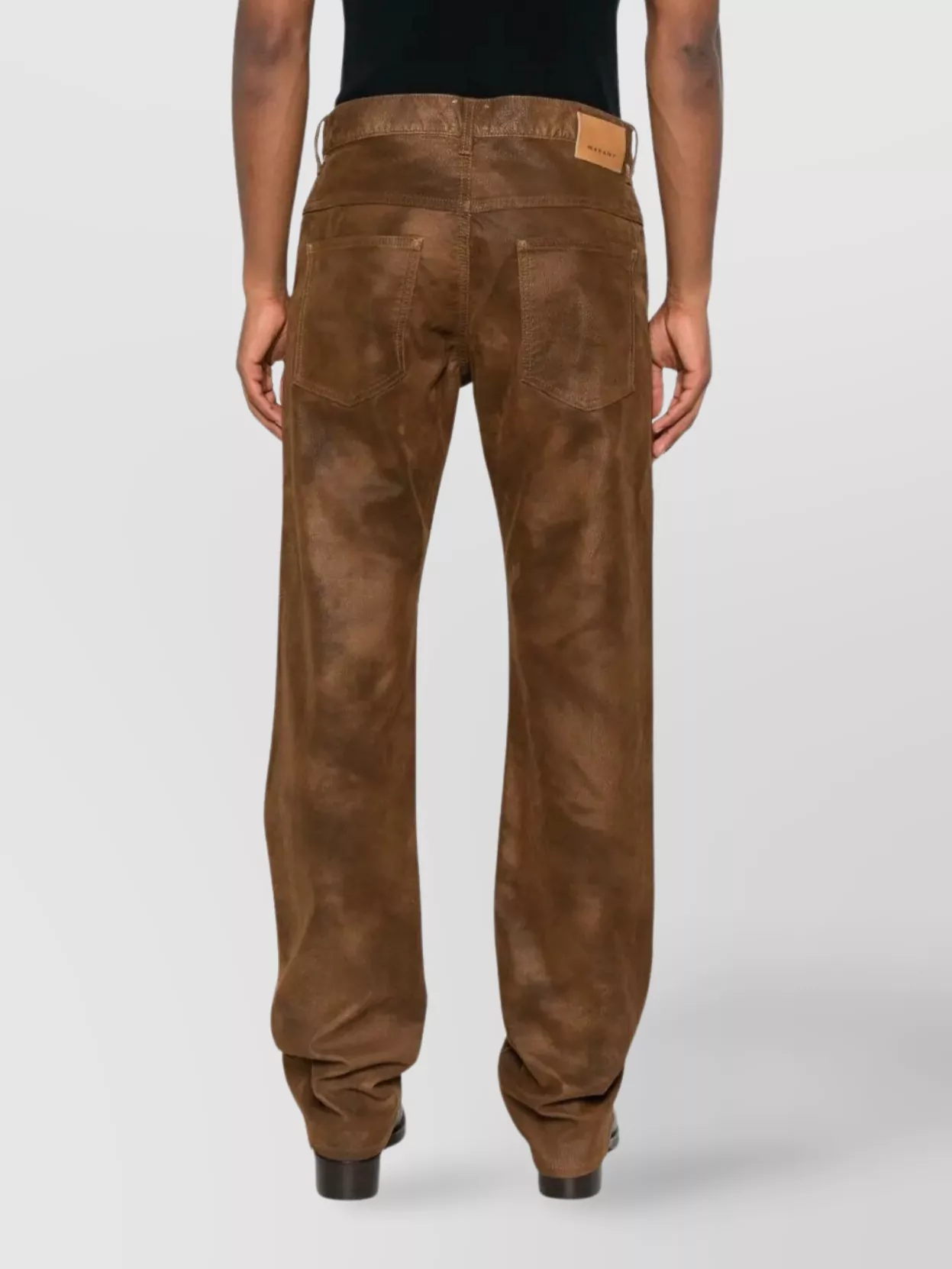 Isabel Marant Straight Leg Leather Trousers With Belt Loops