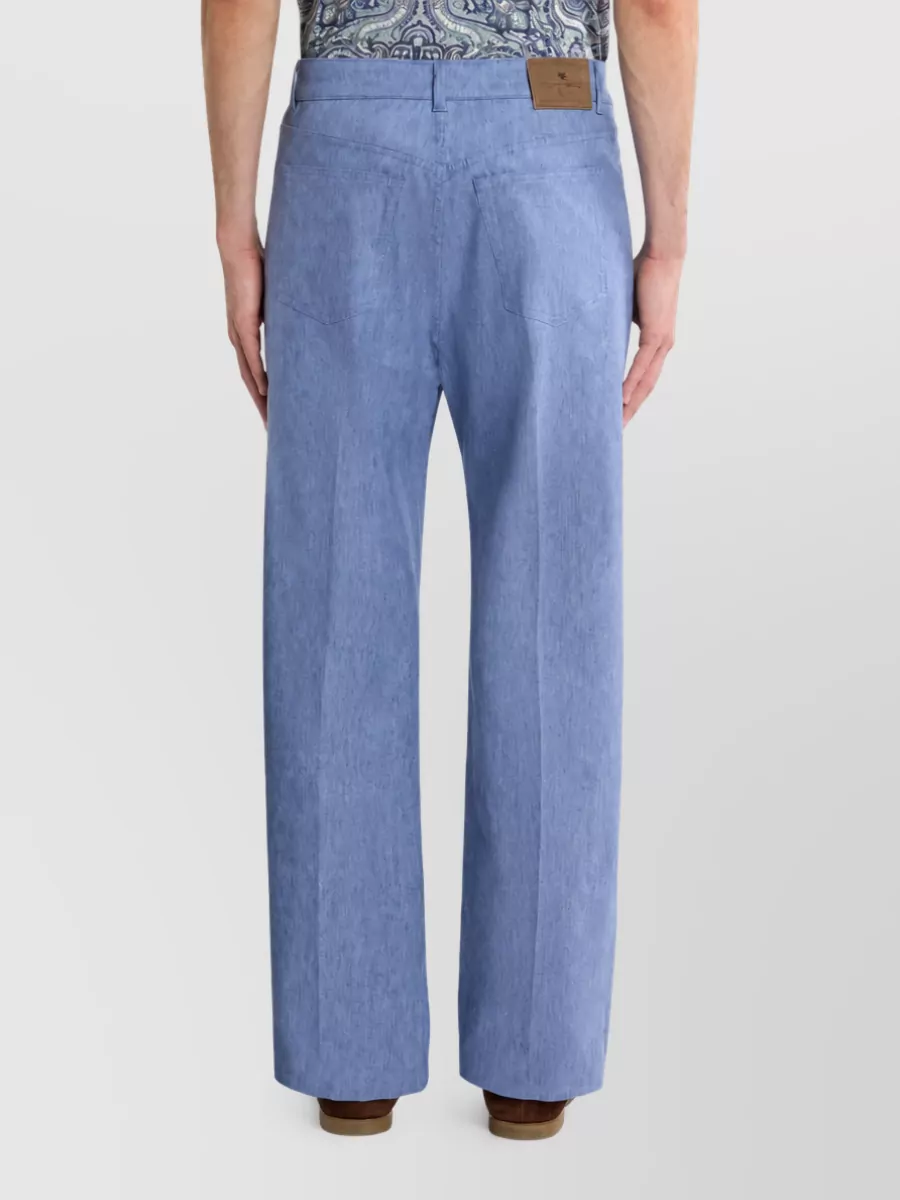 Etro Linen Cotton Denim Trousers