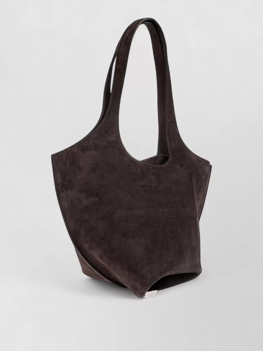 The Attico Medium Suede Shoulder Bag With Dual Handles