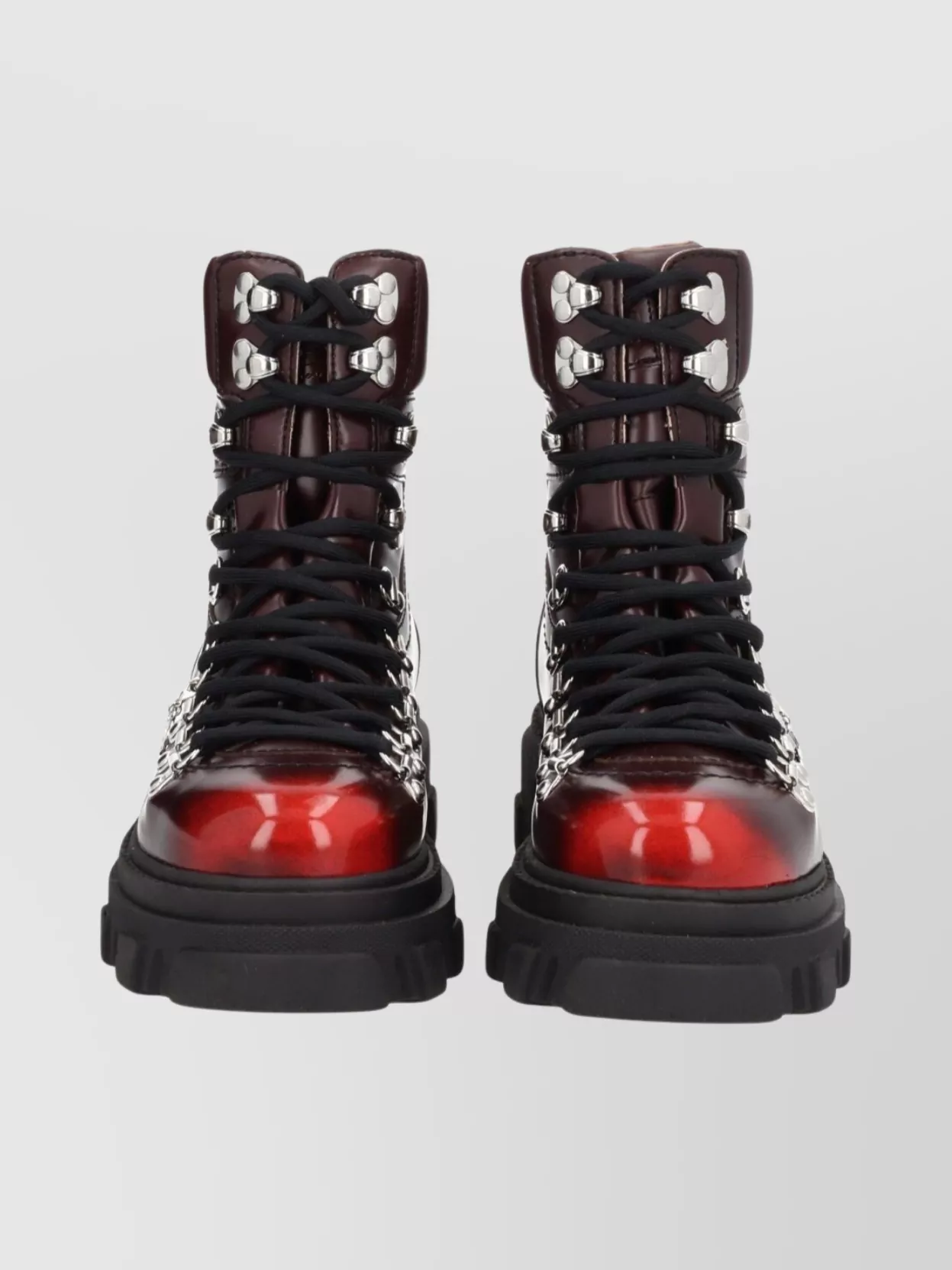 Ganni Chunky Sole Ankle Boots With Metal Eyelets