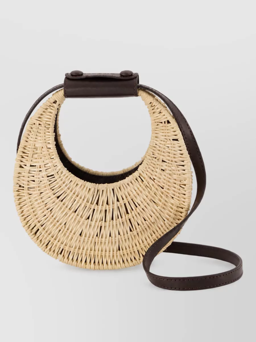 Staud moon raffia clutch bag