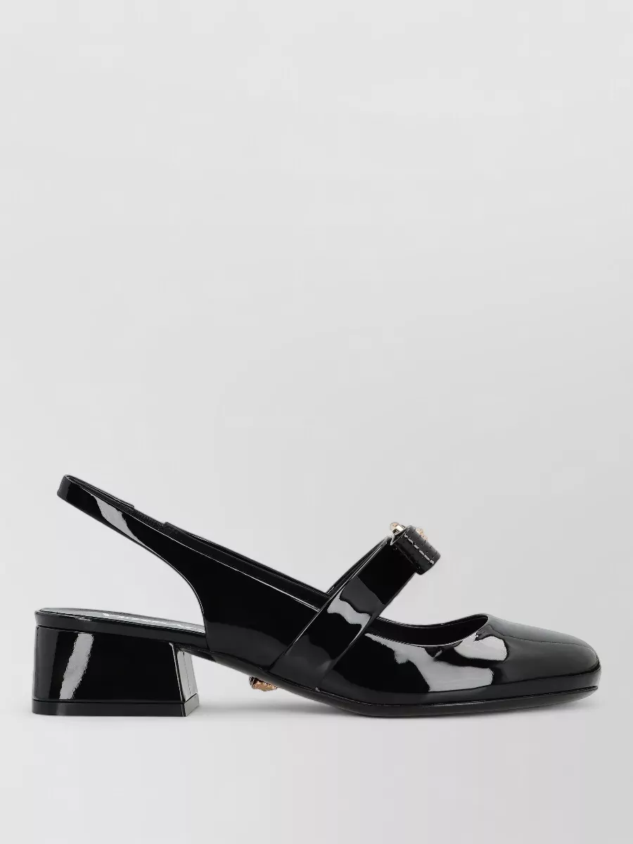 Versace Patent Leather Slingback Lace Up Shoes