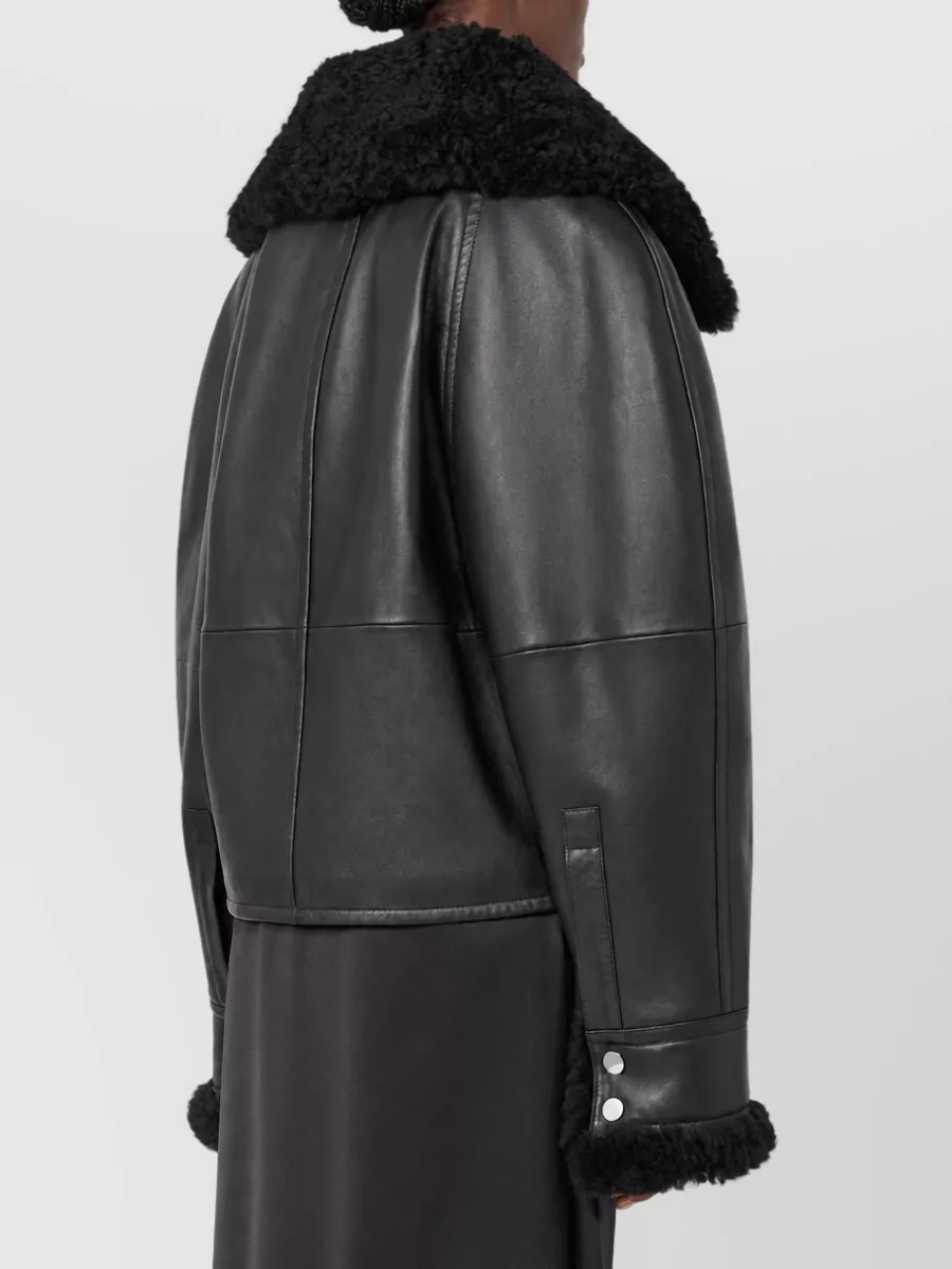 Sportmax Leather Padded Hooded Coat