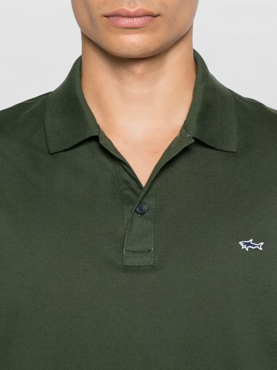 Paul & Shark Cotton Polo Shirt Straight Cut Collar Short Sleeves