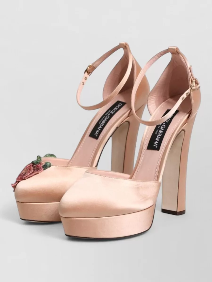 Dolce&Gabbana satin ankle strap platform sandals