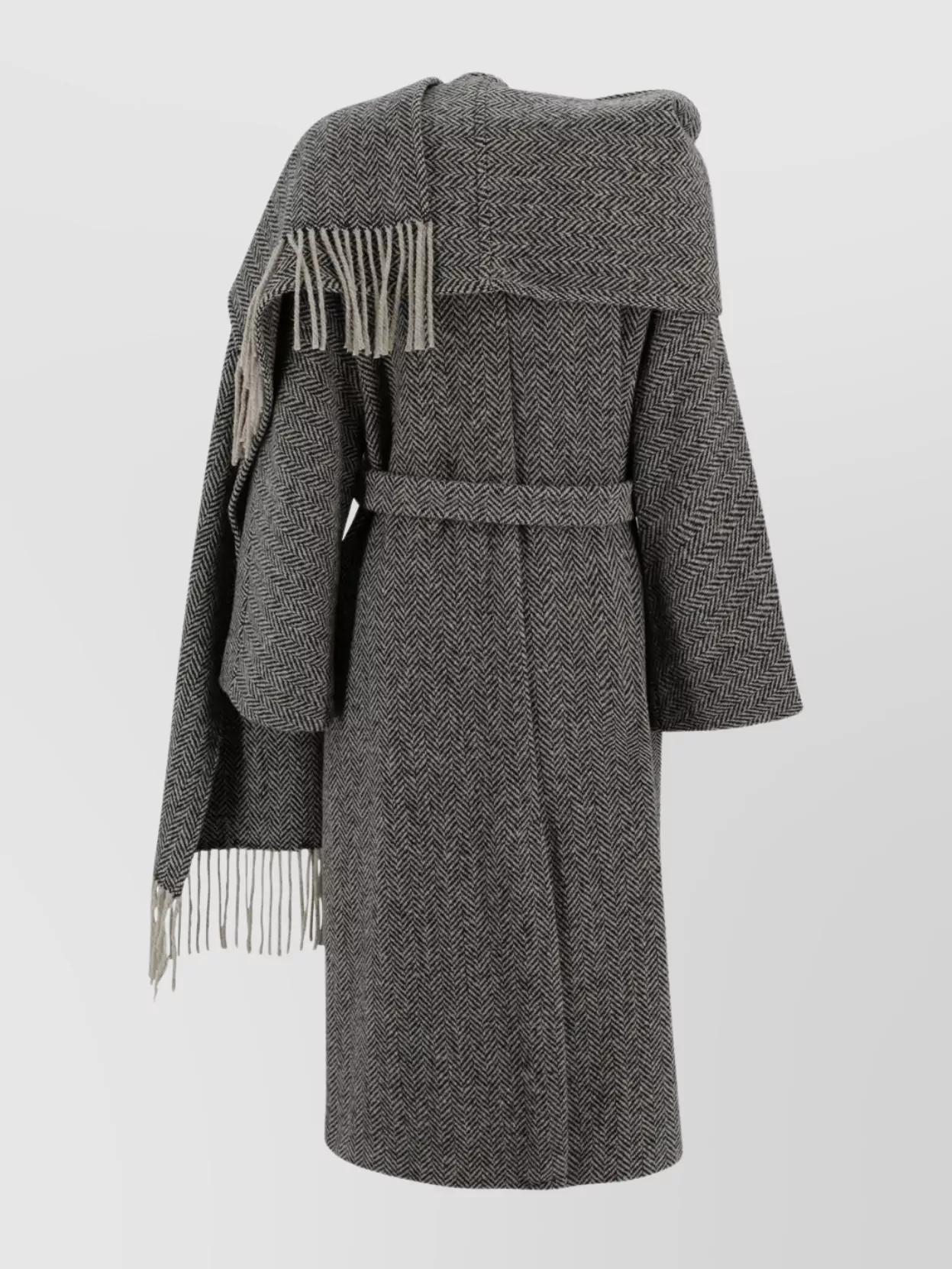 Weekend Max Mara Tweed Wool Dressing Gown Coat In Gray
