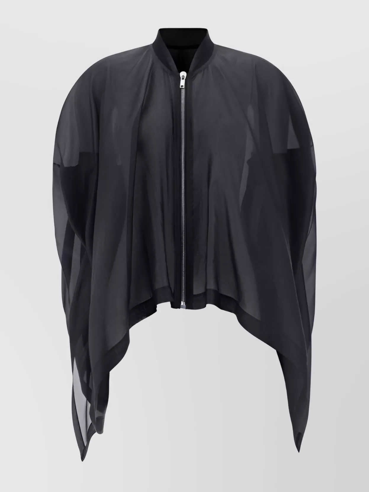 Shop Rick Owens Cropped Asymmetrical Oversize Ribbed Jacket