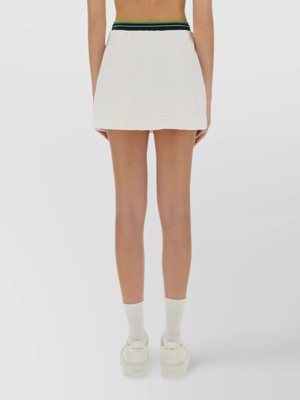 Casablanca Textured Fabric Tennis Skirt With Drawstring Waist