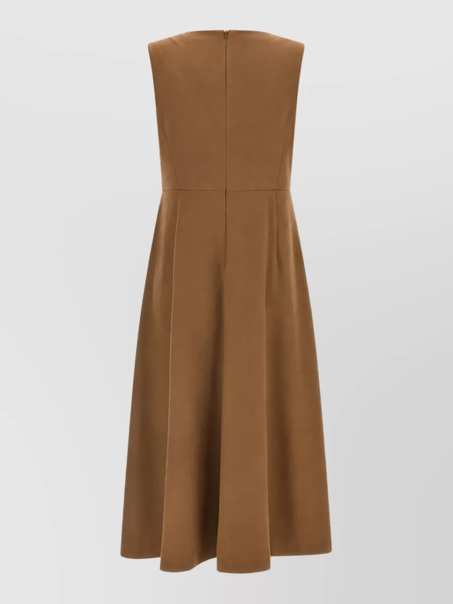 S Max Mara Wool curva sleeveless v-neck midi dress