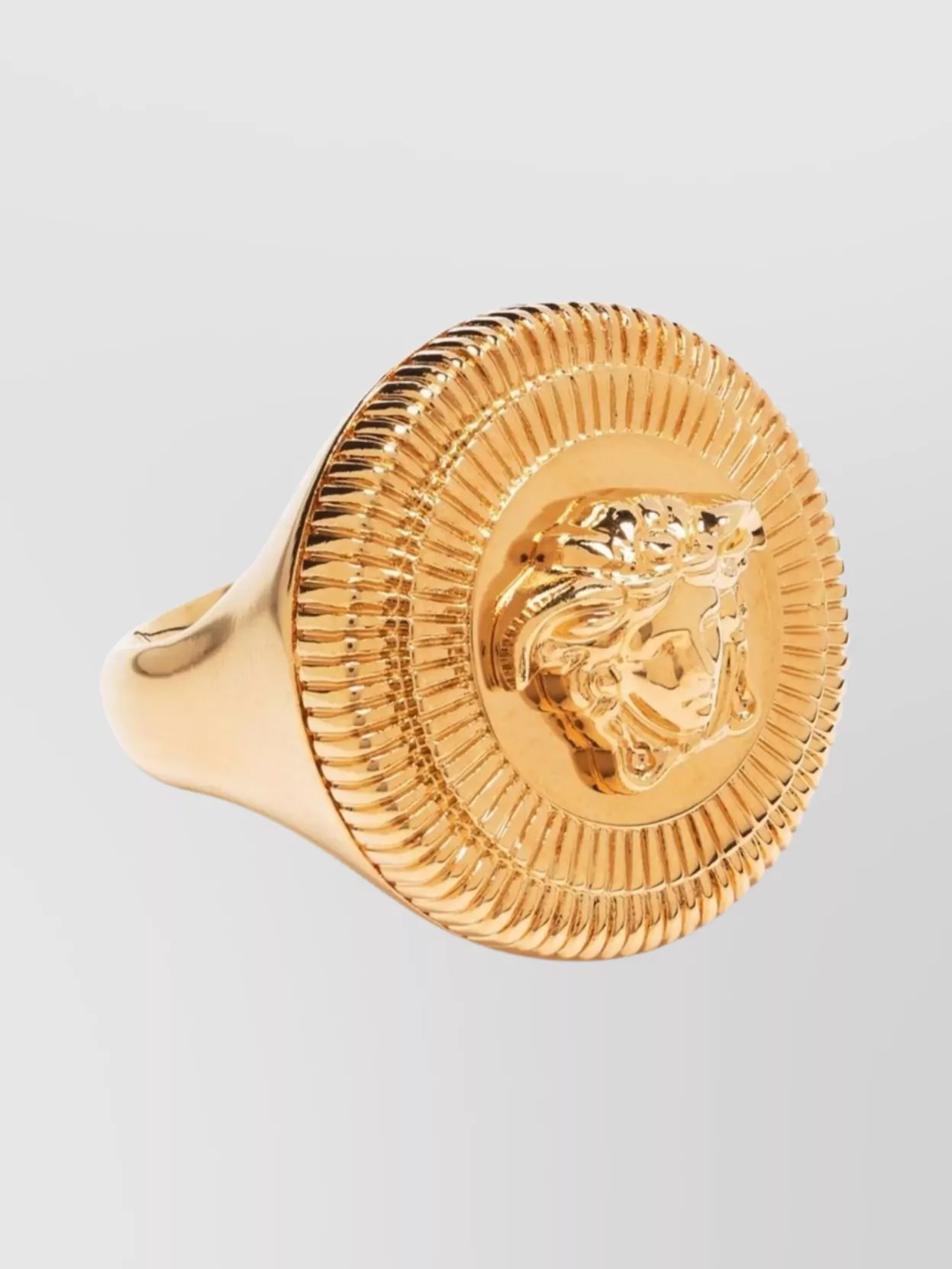 Shop Versace Medusa Embossed Gold Tone Necklace
