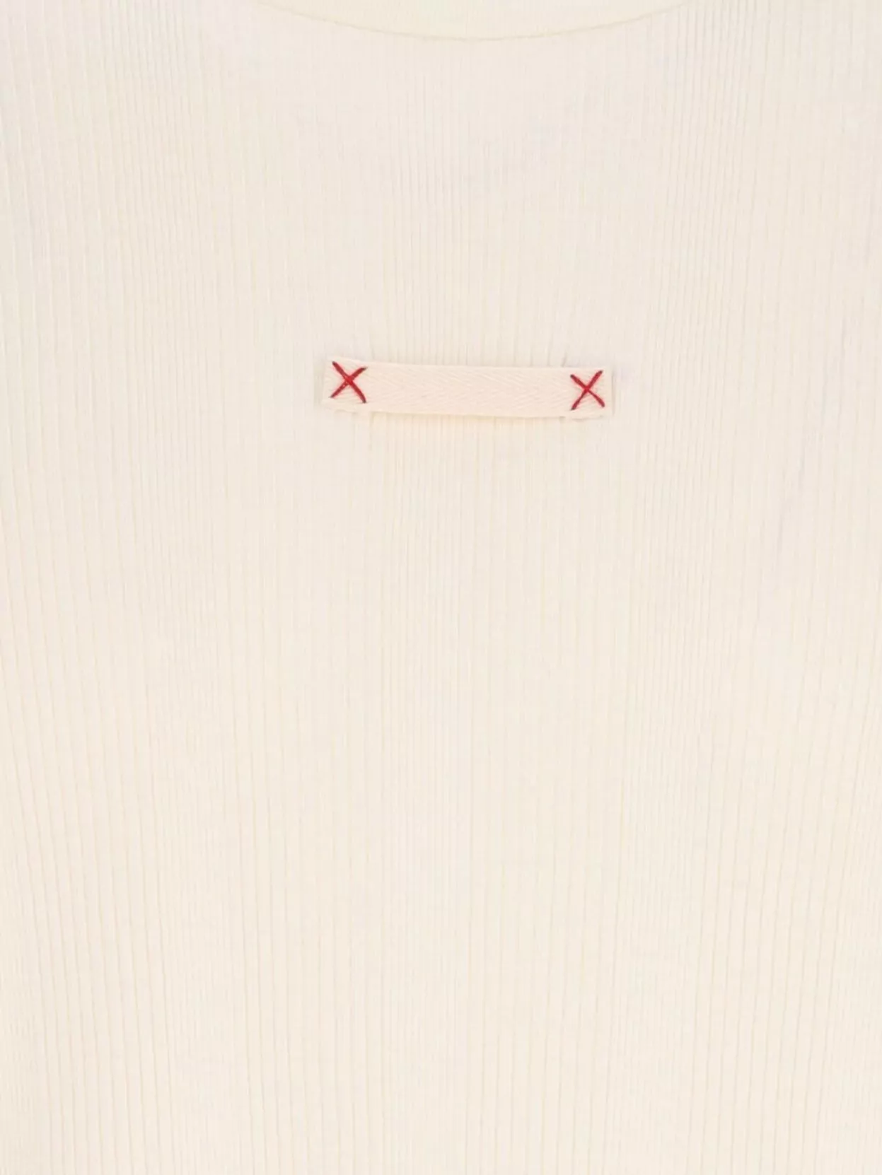 Shop Maison Margiela Ribbed Crew Neck T-shirt With Signature Stitching In Pink