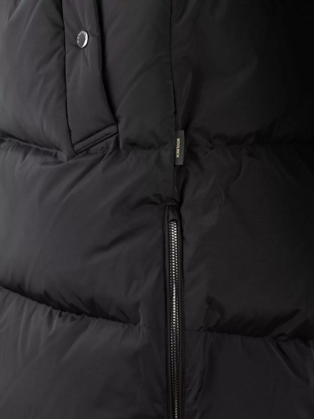 Woolrich Long Quilted Down Jacket With Hood