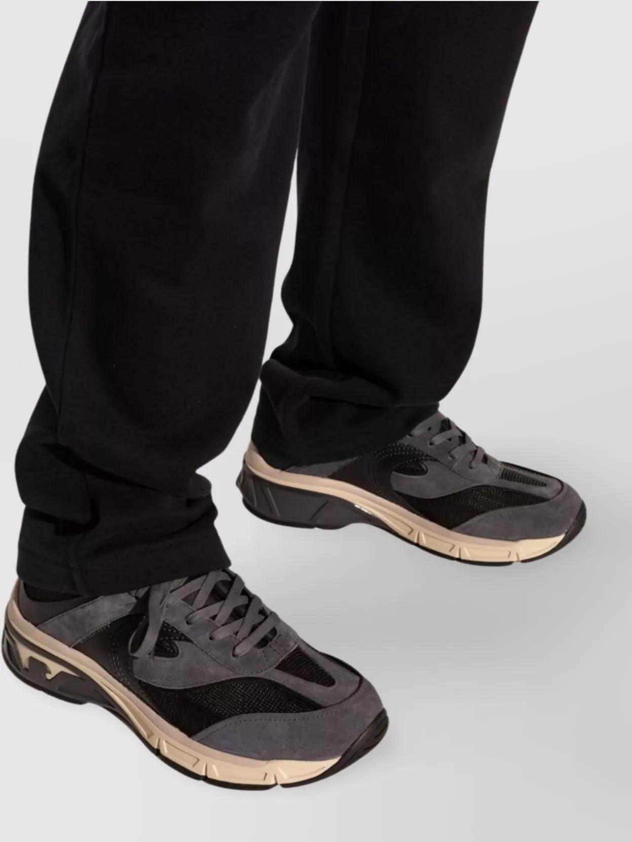 Emporio Armani Almond Toe Logo Sneakers With Padded Ankle