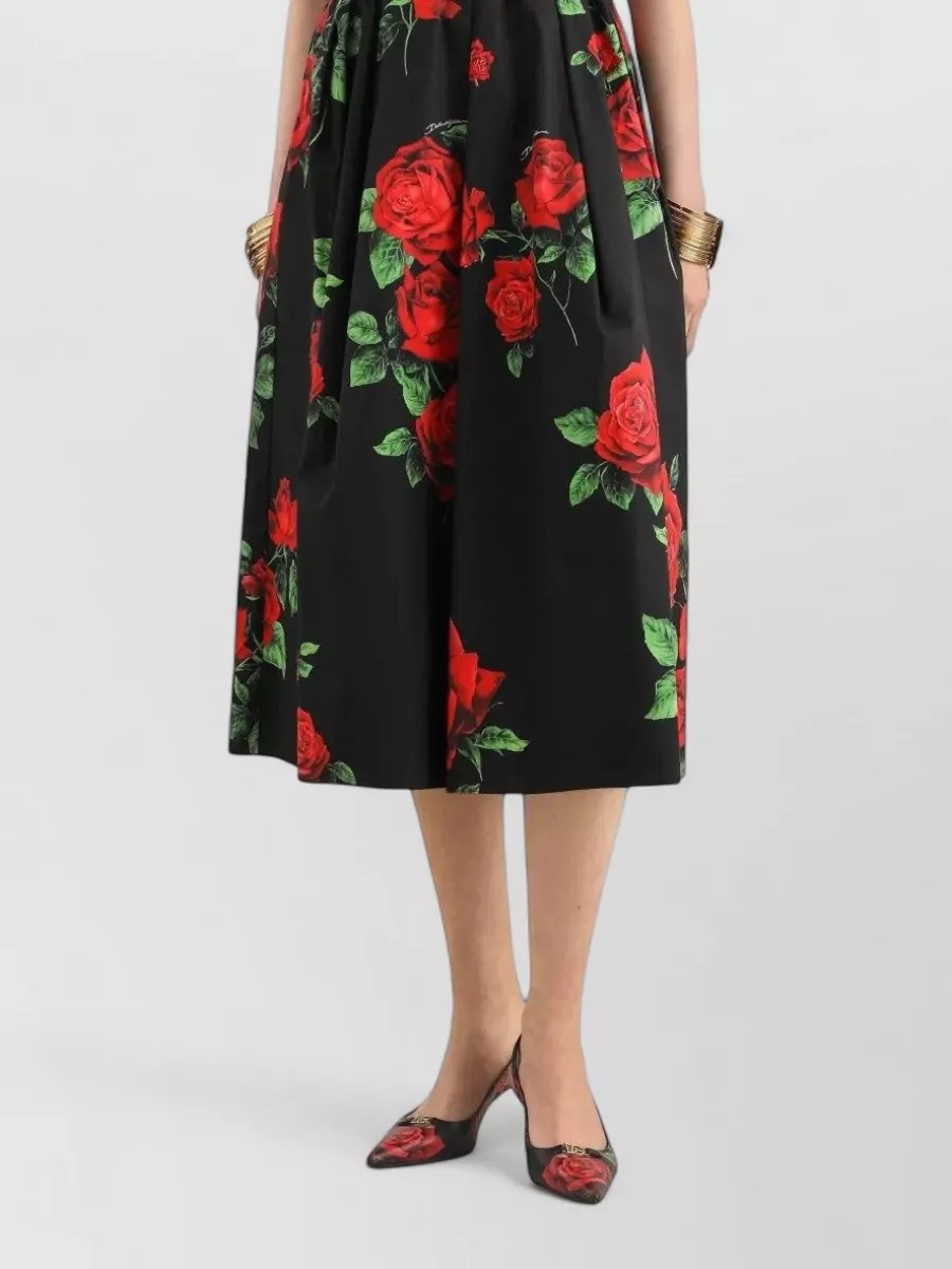 Dolce&Gabbana Floral-Print Cotton Maxi Skirt