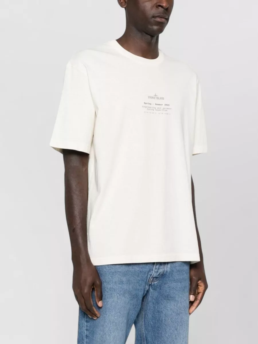 Stone Island Crew Neck T Shirt Front And Back Print