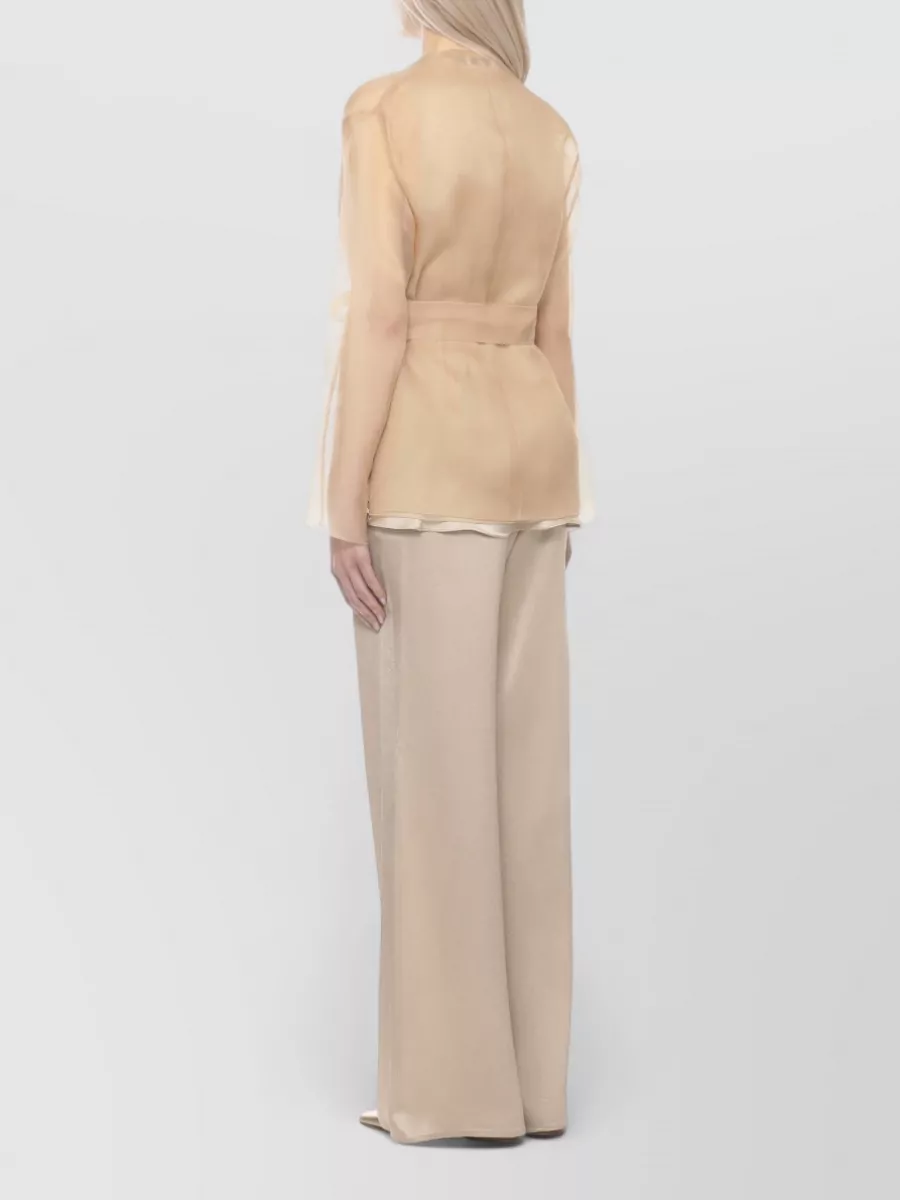 Antonelli Firenze Silk Belted Long-Sleeve Blazer