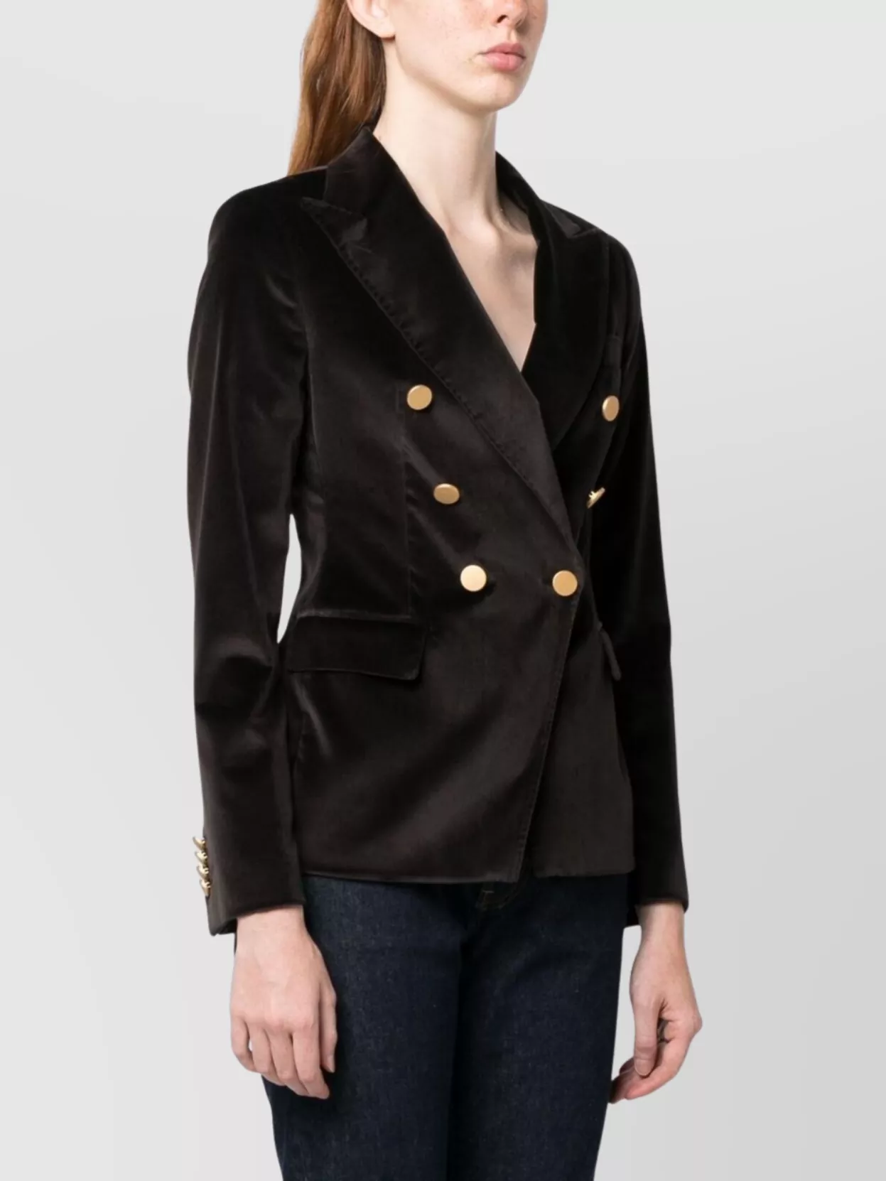 Tagliatore Alicya Double Breasted Blazer In Brown