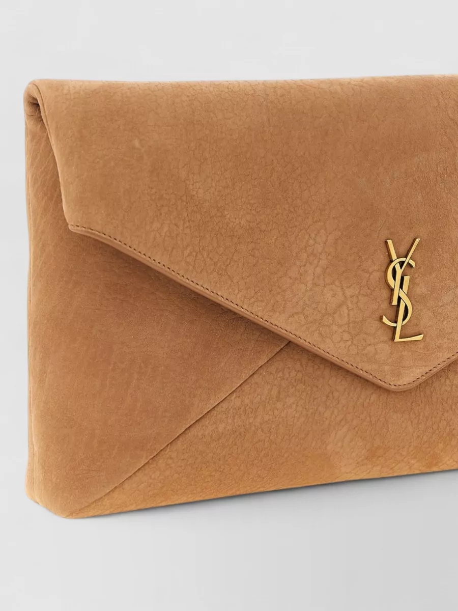 Saint Laurent Envelope Maxi Clutch Textured Finish Design