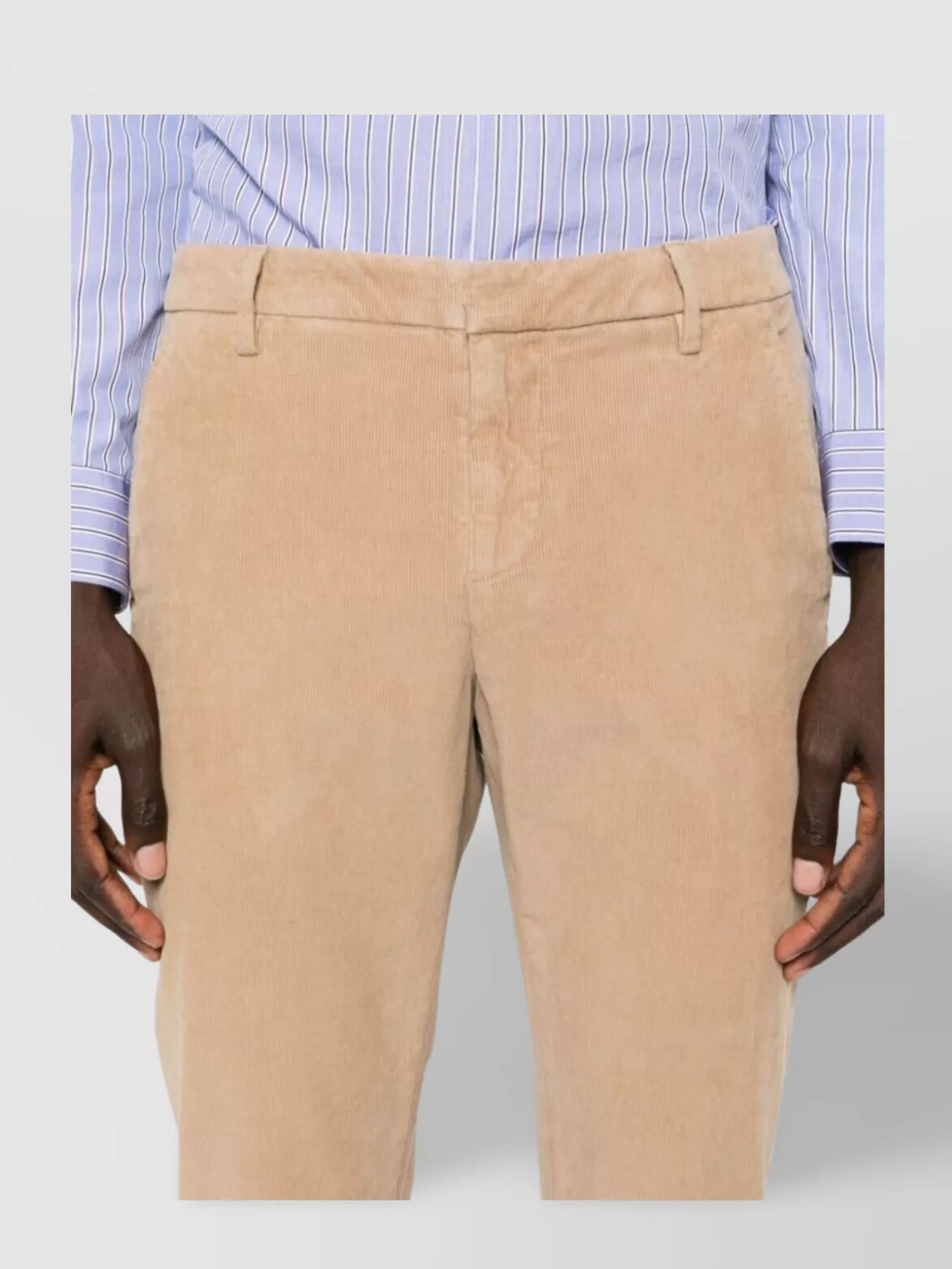 Dondup Corduroy Trousers With Belt Loops And Pockets In Yellow
