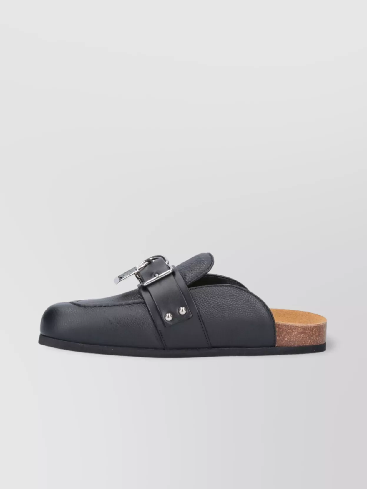 Jw Anderson Leather Buckle Detail Flat Sole Mules