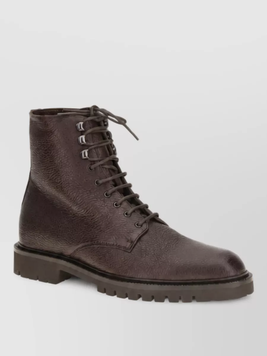 Brunello Cucinelli leather lace-up boots