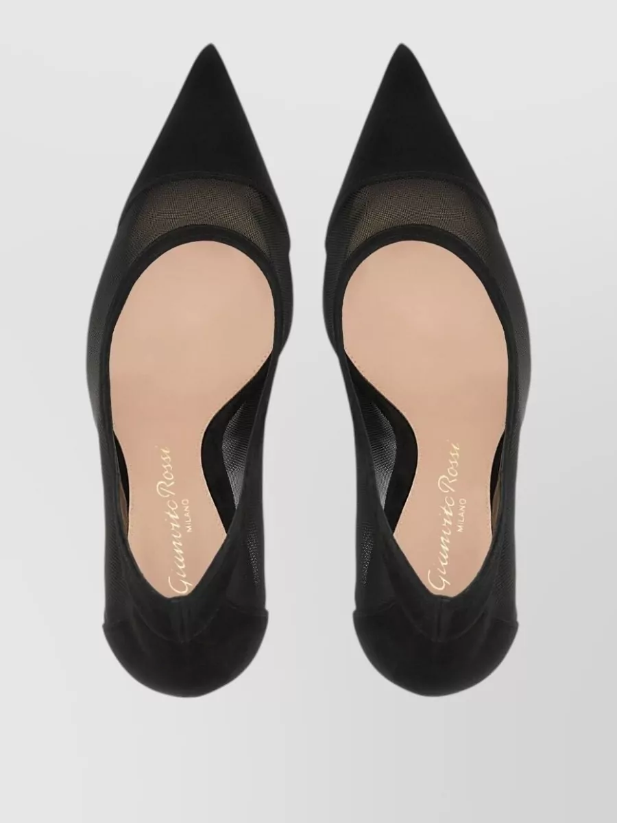 Gianvito Rossi Mesh And Suede Pumps