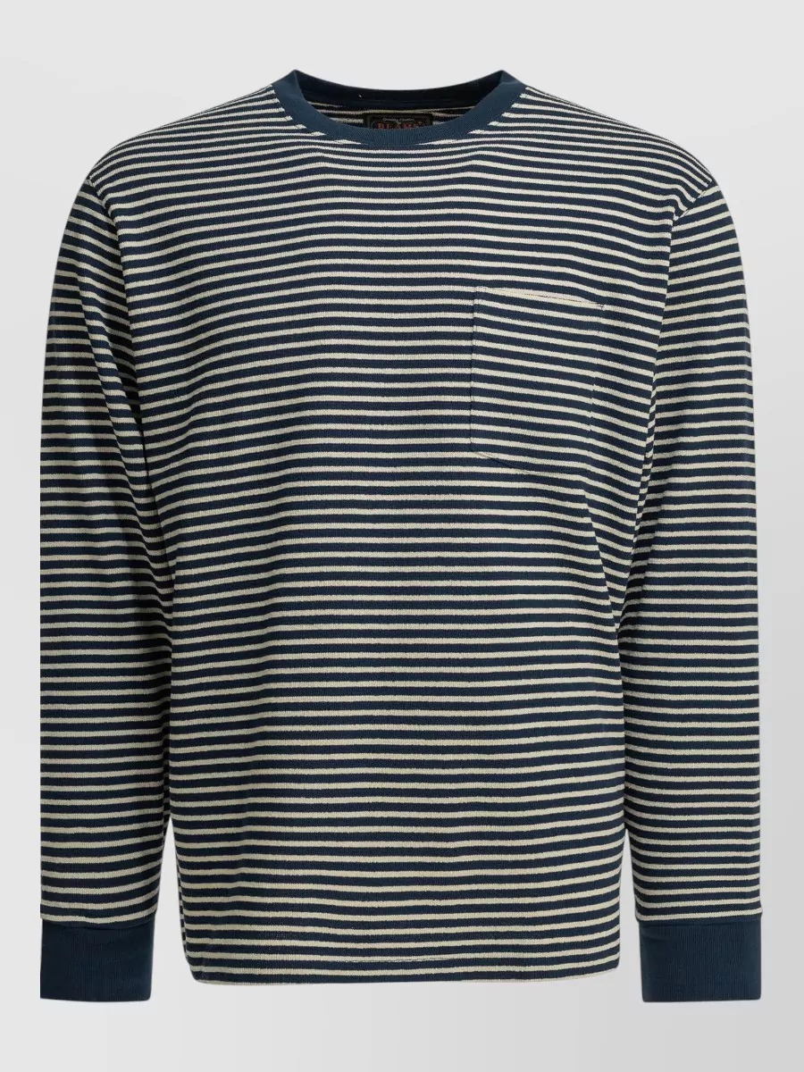 Beams Plus Striped cotton crewneck sweatshirt