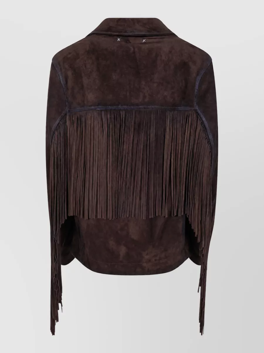 Golden Goose Leather Fringed Jacket