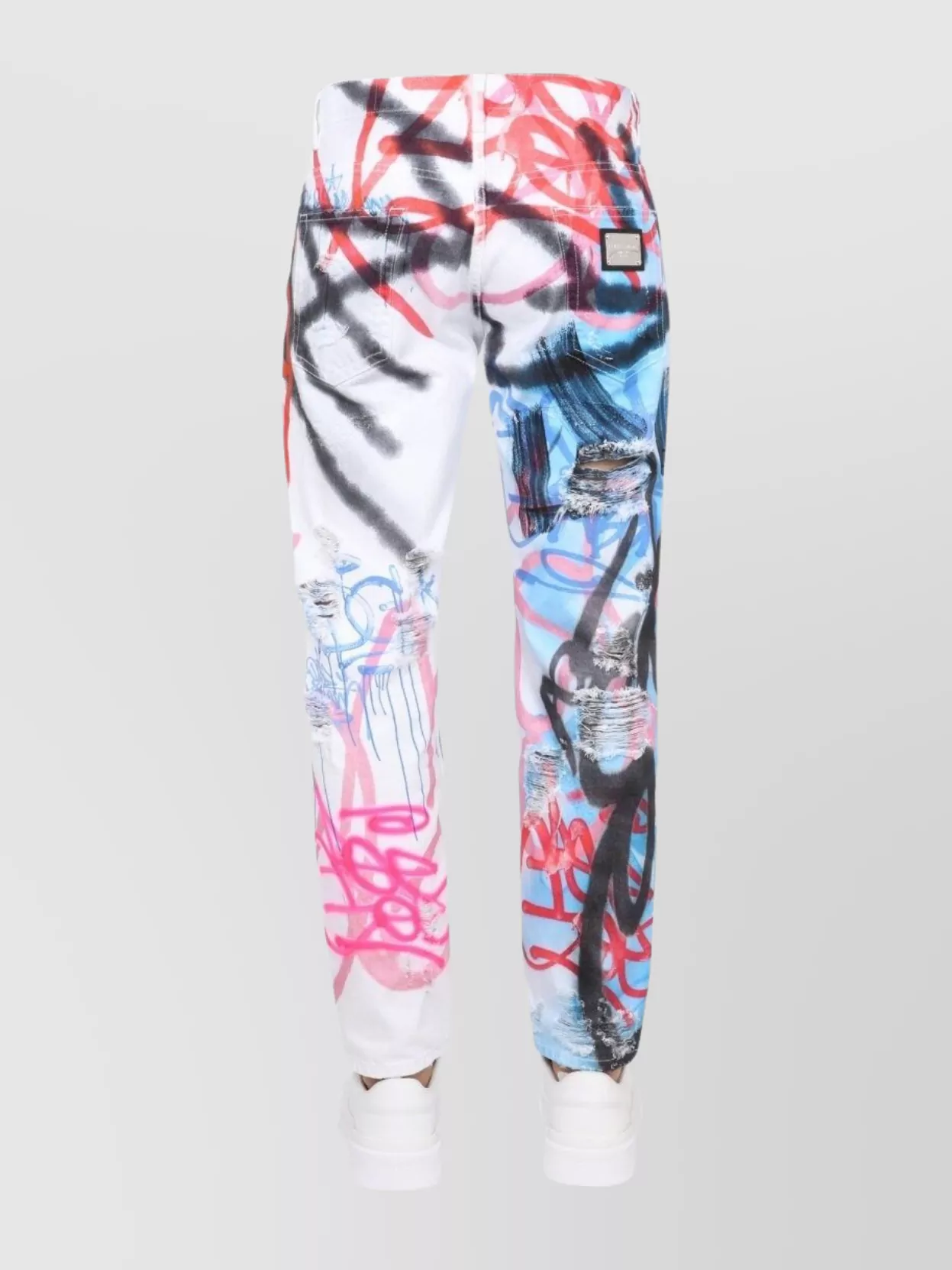 Dolce & Gabbana Spray-paint Graffiti Print Loose Jeans