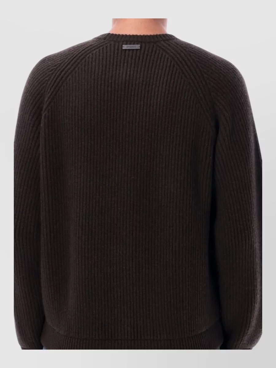 Saint Laurent Cashmere Ribbed Crew Neck Sweater