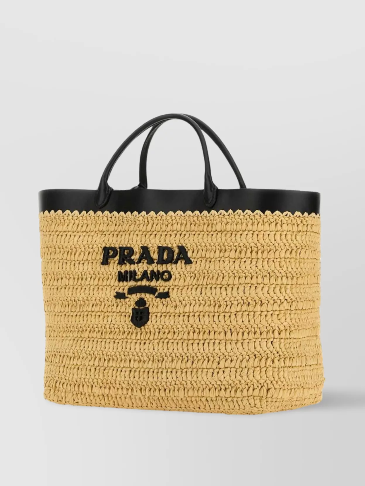 Shop Prada Raffia Shopping Bag Silhouette Structured