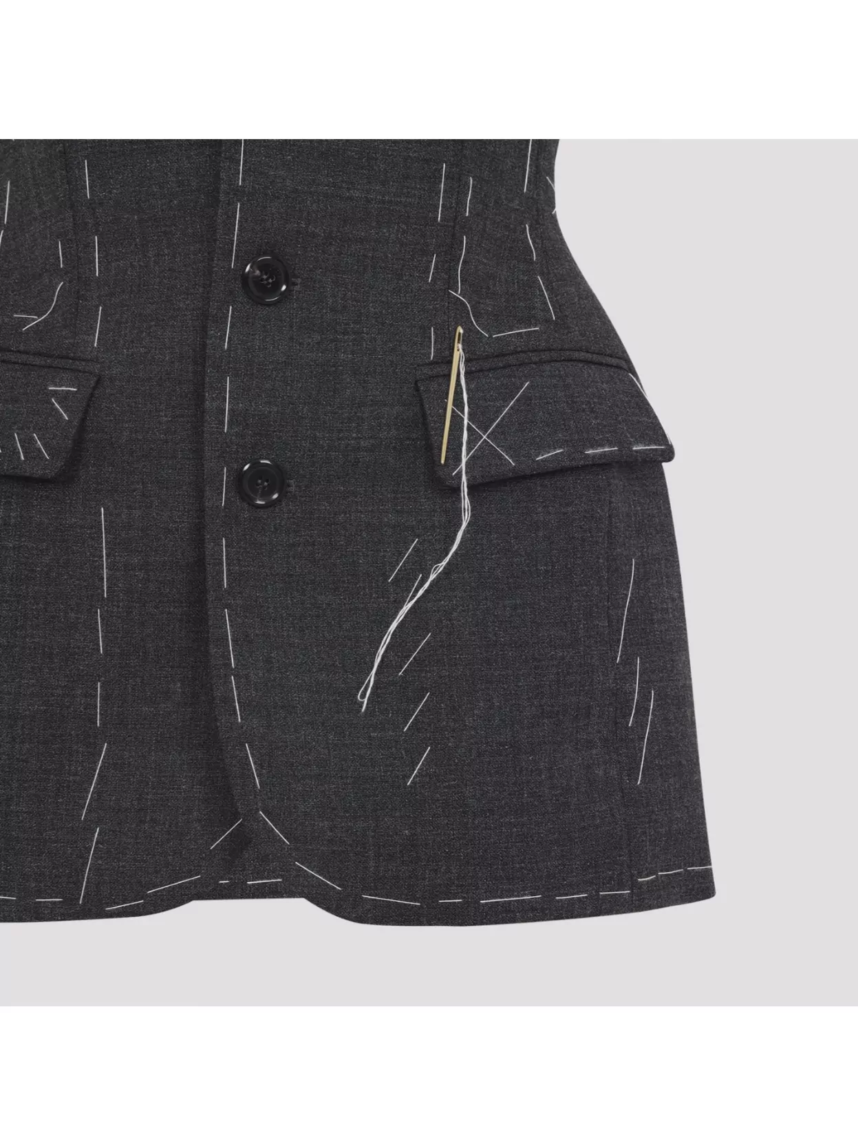 Moschino Sleeveless Wool Vest Tailored Stitching