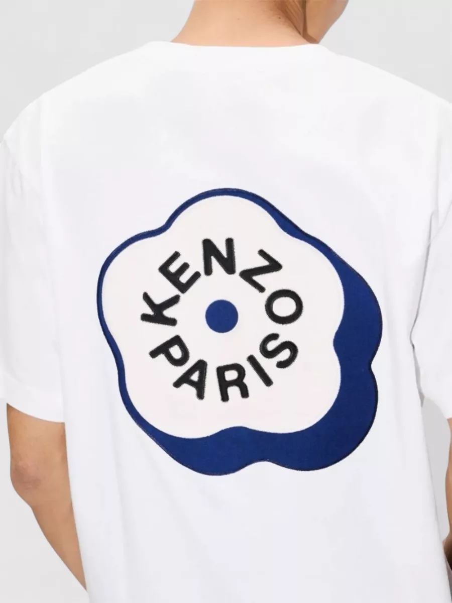 Kenzo Graphic Crew Neck Silk Nylon T Shirt