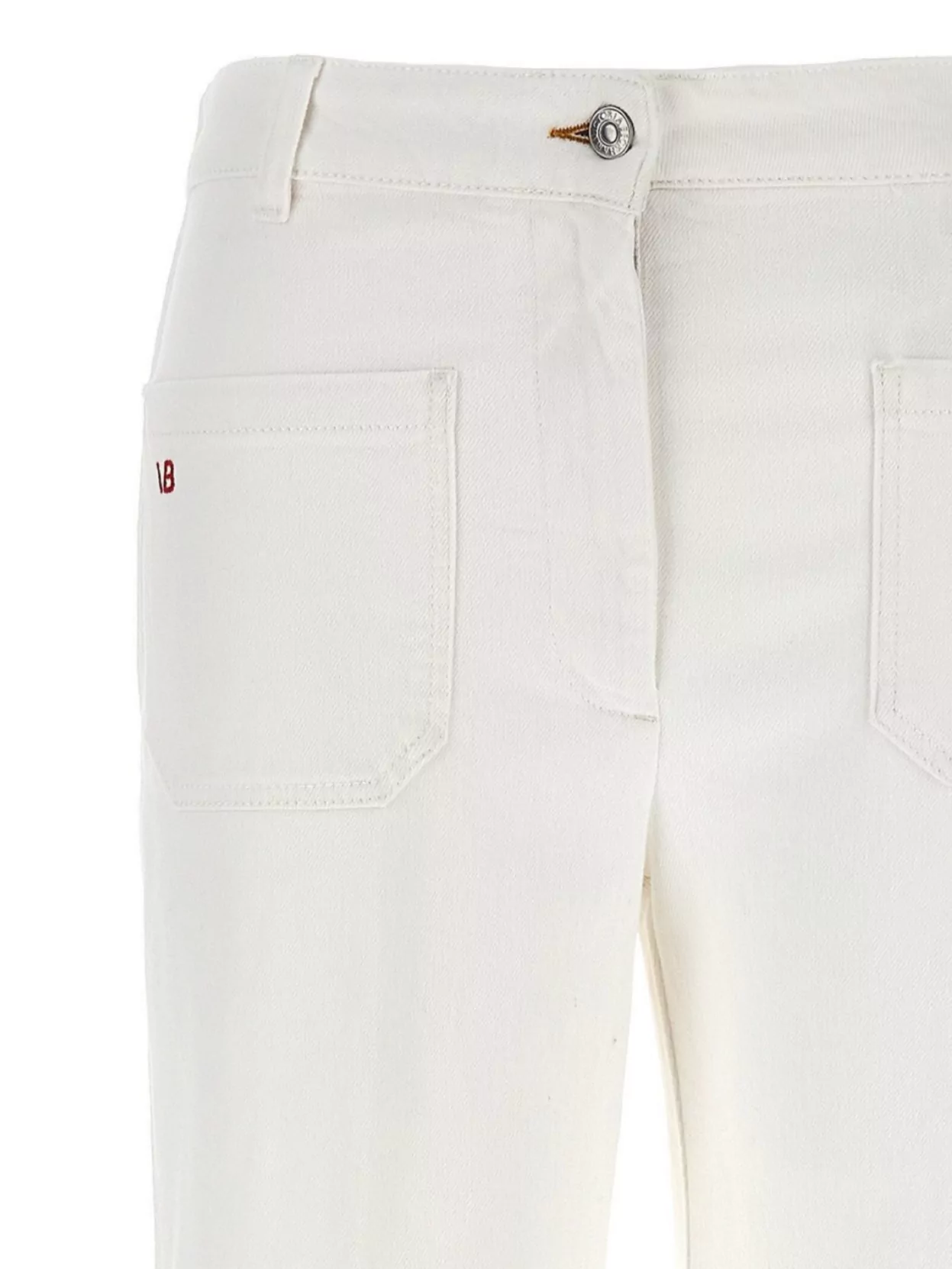 Victoria Beckham Womens Washed White Alina Flared-leg Denim Jeans