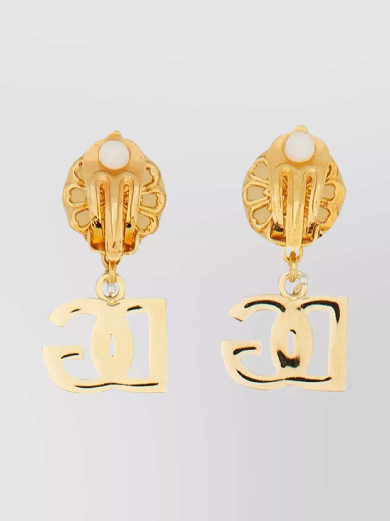 Dolce&Gabbana Earrings With Dg Logo And Pearl