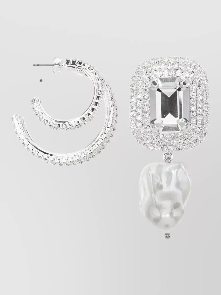 Magda Butrym crystal and imitation pearl earrings