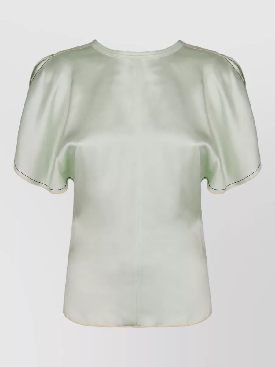 Victoria Beckham draped short-sleeve blouse