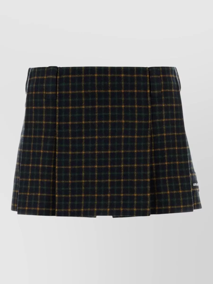 Miu Miu Wool pleated mini skirt