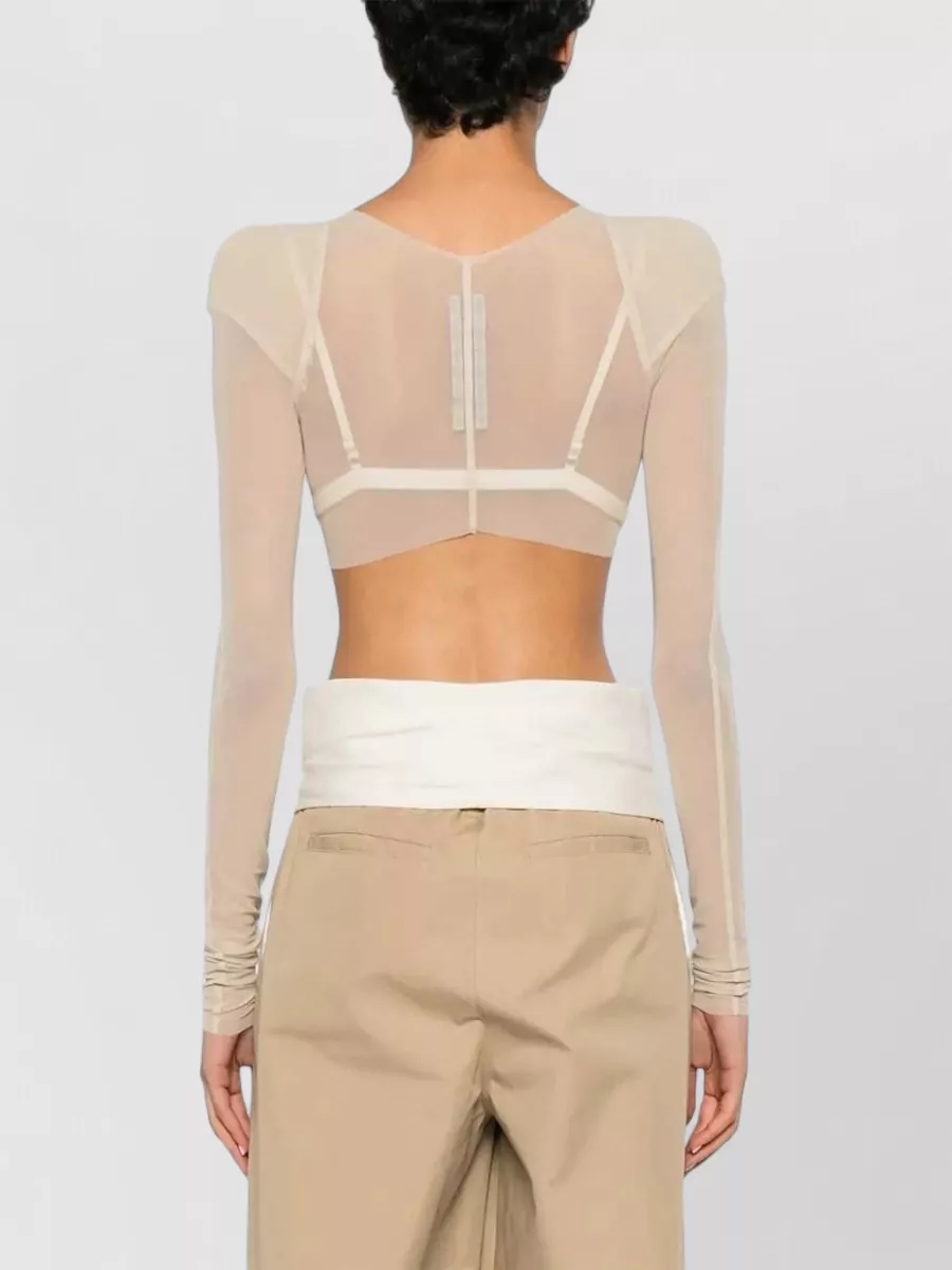 Rick Owens Sheer Boat Neck Long Sleeve Top
