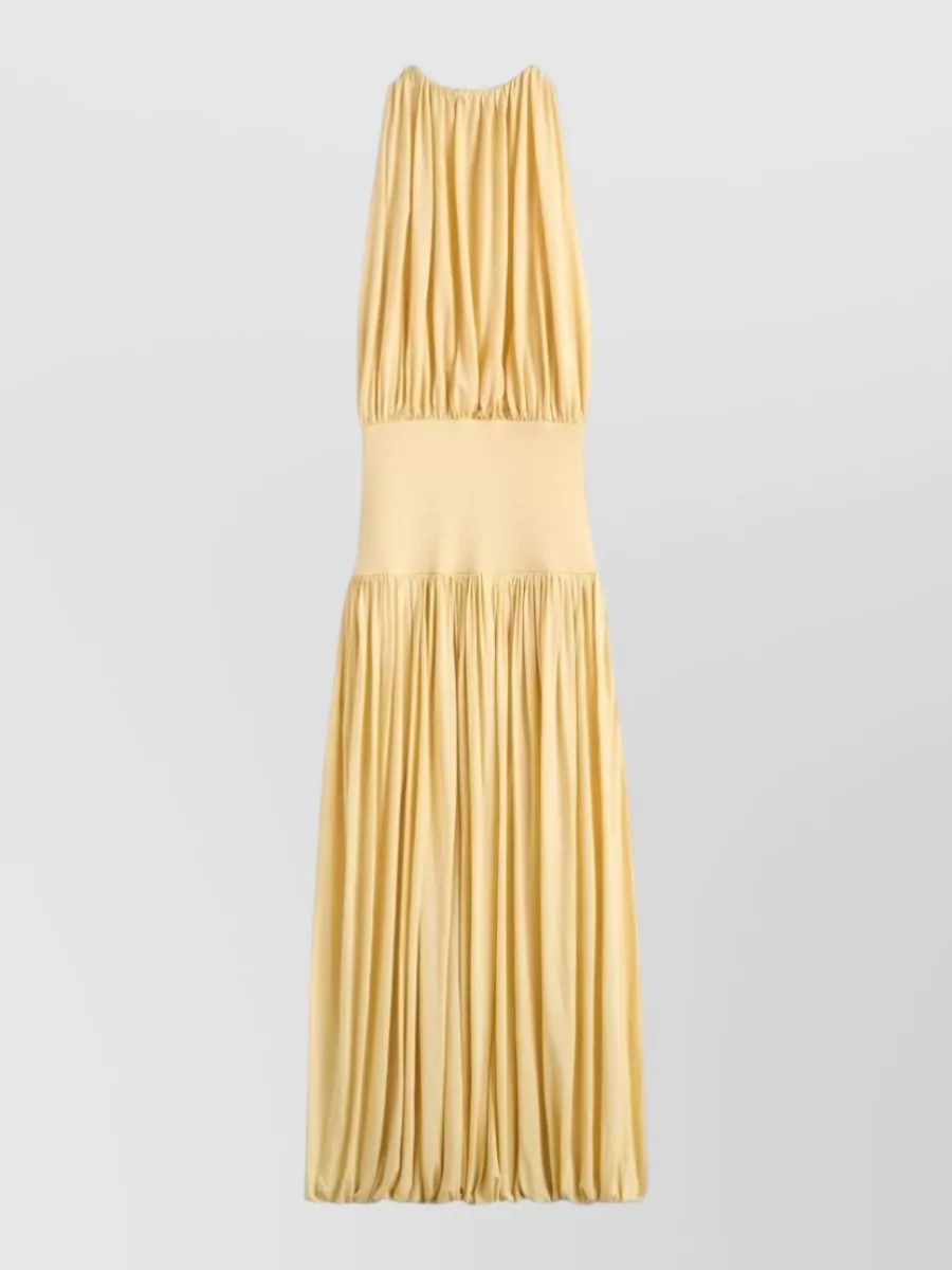 Totême gathered panelled sleeveless maxi dress